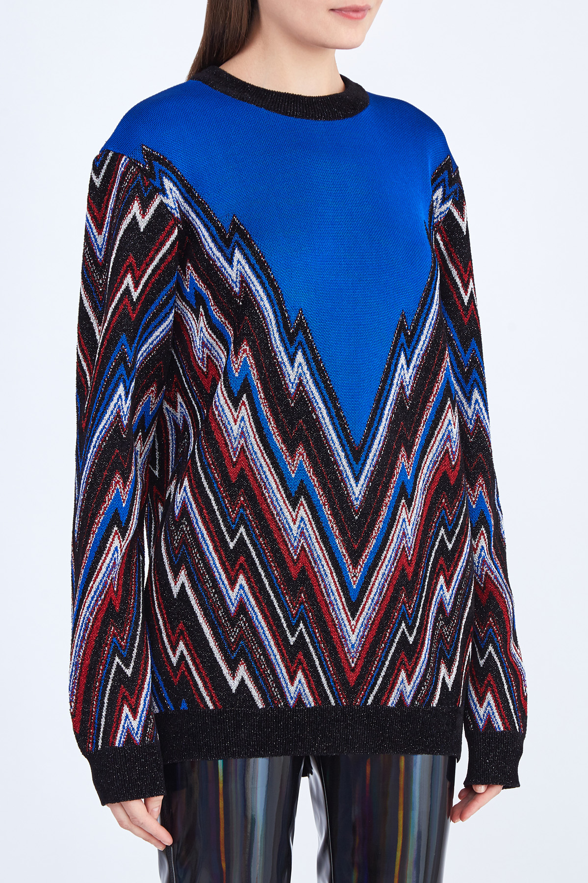 Oversize-джемпер с жаккардовым узором и вплетенной нитью люрекса BALMAIN, цвет мульти, размер 36 - фото 3